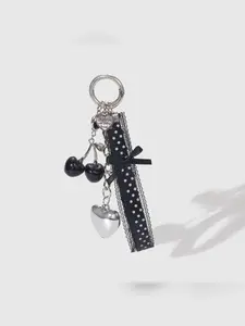 Original Ribbon Bow Keychain, Cherry Pendant, Heart Phone Chain, Bag Charm, Street Style, All Seasons, Plain Pattern, Cherry Bow Keychains