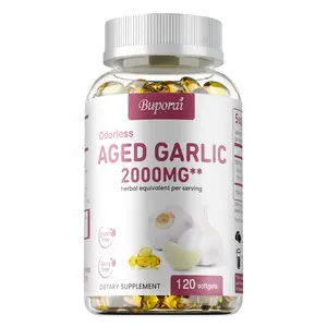 Buporai Aged Garlic Dietary Supplement Capsules, Contains Odorless Aged Garlic, Antioxidant, Supports Immune and Heart Health