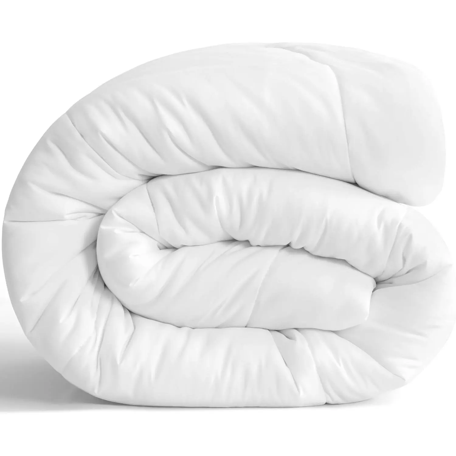 King Size Down Alternative Microfibre Comforter Duvet Insert - Breathable, Lightweight and Versatile, All Season Year Round Bedding, Box Stitched, Machine Washable with Corner Tabs, White