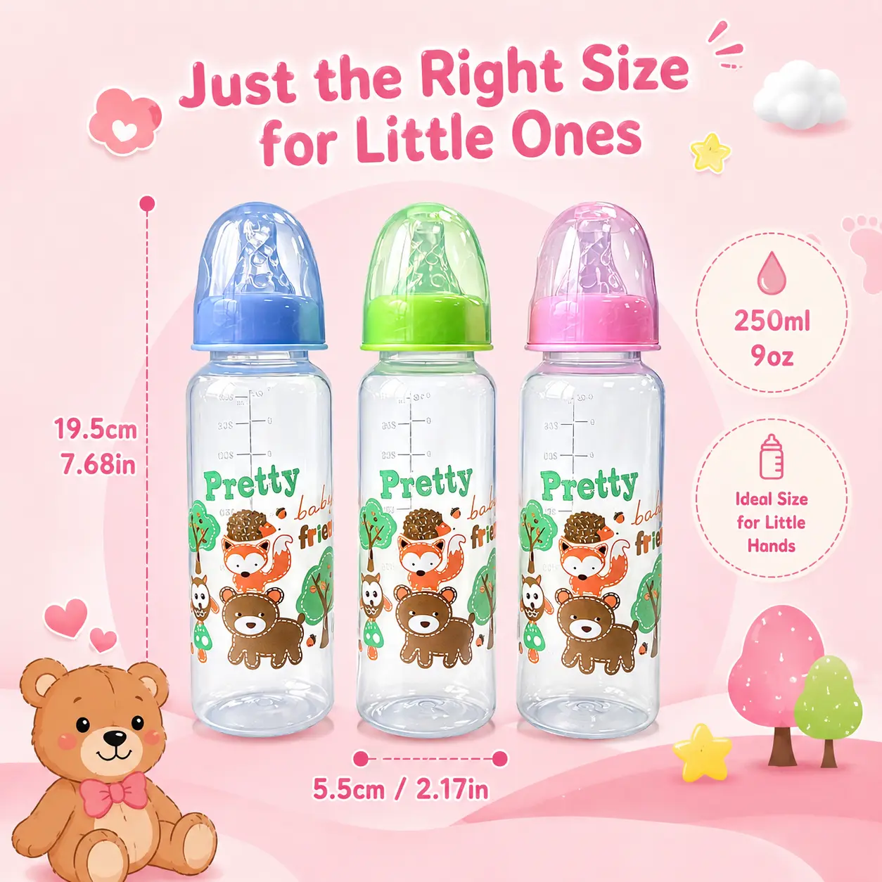 HOTMIR 240ML Baby Bottle with Handle, Formula Feeding Straw Bottle, Easy to Grip Design, Suitable for Baby'S Little Hands, Essential Feeding