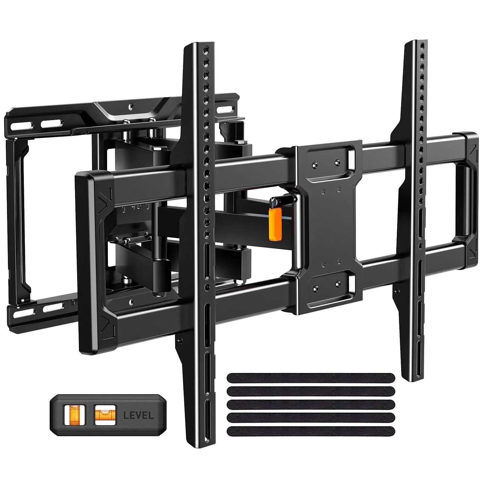 MountFTV Full Motion TV Wall Mount Bracket with Tool-Free Tilt for 42-90 Inch TVs 6 Articulating Arms Heavy Duty TV Wall Mount Holds up to 132 lbs Max 600x400mm Fits 12”16” Wood Studs