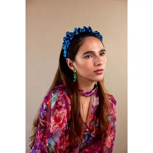Aqua Velva Crown Ruched Headband