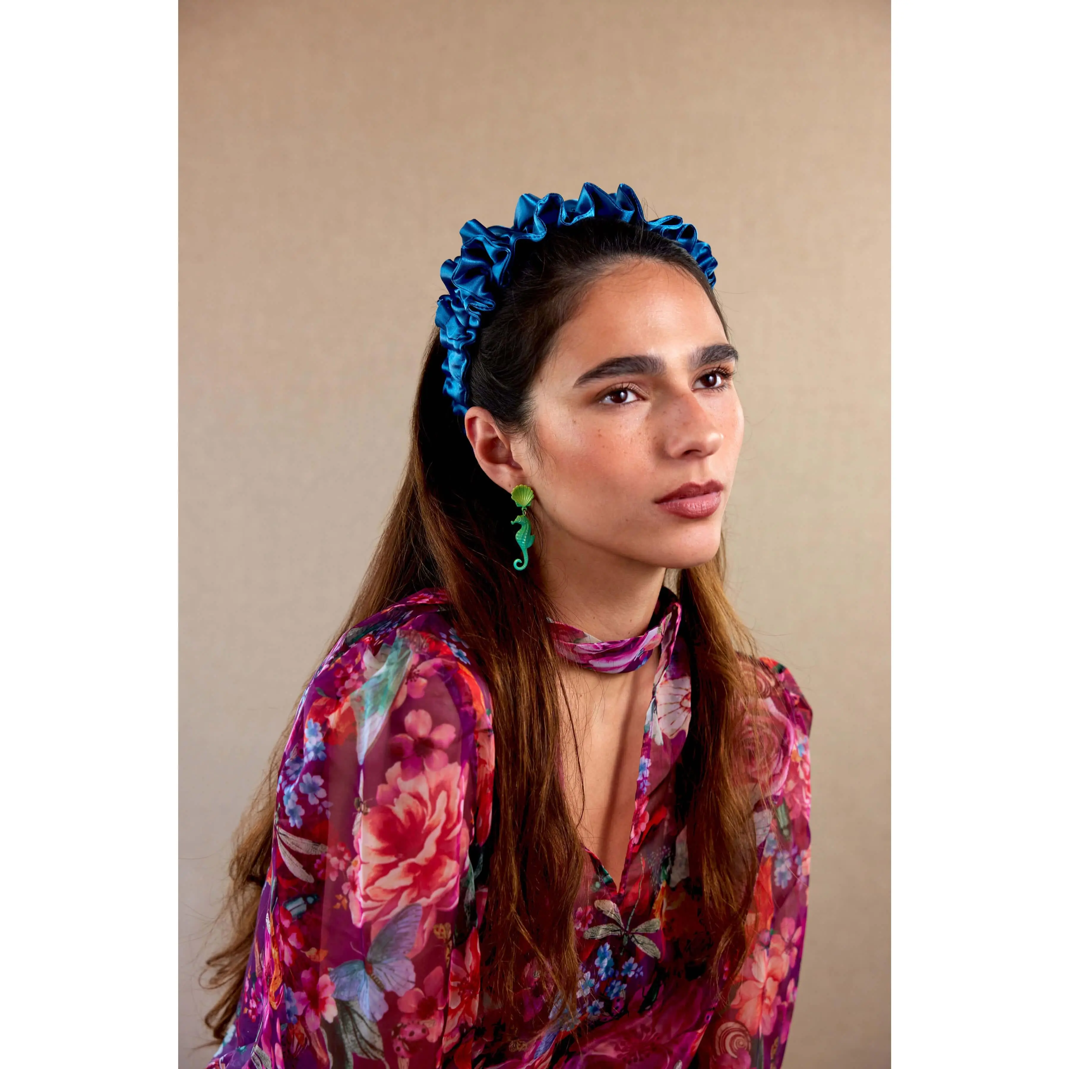 Aqua Velva Crown Ruched Headband