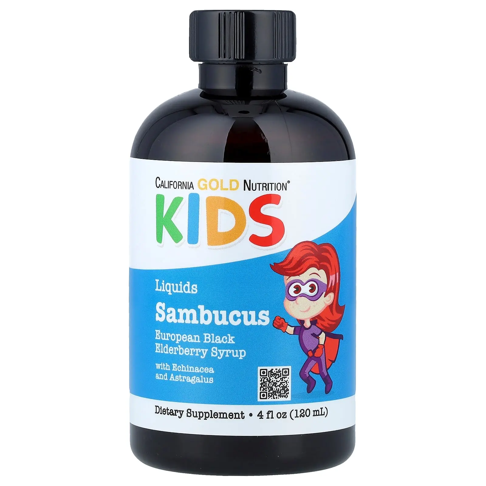 California Gold Nutrition Children's Sambucus Elderberry Syrup, 4 fl oz (120 ml)