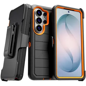 Rome Tech Shockproof Defender Case for Samsung Galaxy S26 Ultra / S26+ / S26 Four Layers Protection Rugged Phone Cover with Belt Clip Kickstand