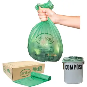 2.6 Gallon Compostable Food Scrap Bags by, 100 Count, BPI Certified, Meets ASTM D6400 Standards, Made in USA, Kitchen Counter Bin Liners