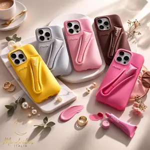 Cute Lip Gloss Phone Case with Built-in Holder – Soft Silicone, Shockproof Protection, Perfect Gift Idea”
