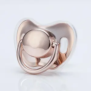 MIYOCAR 2pcs Baby Pacifier with Bling Metallic Gold Silver Color Luxurious Pacifiers Ideal Gift for New Born Baby and Baby Shower ninni pacifier