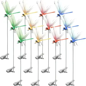 【Big Clearance】12 Pieces of Dragonfly Garden Decoration, 3D Dragonfly-shaped Inserts, Suitable for Garden Decoration, Housewarming Gifts, and Children's Pet Toys