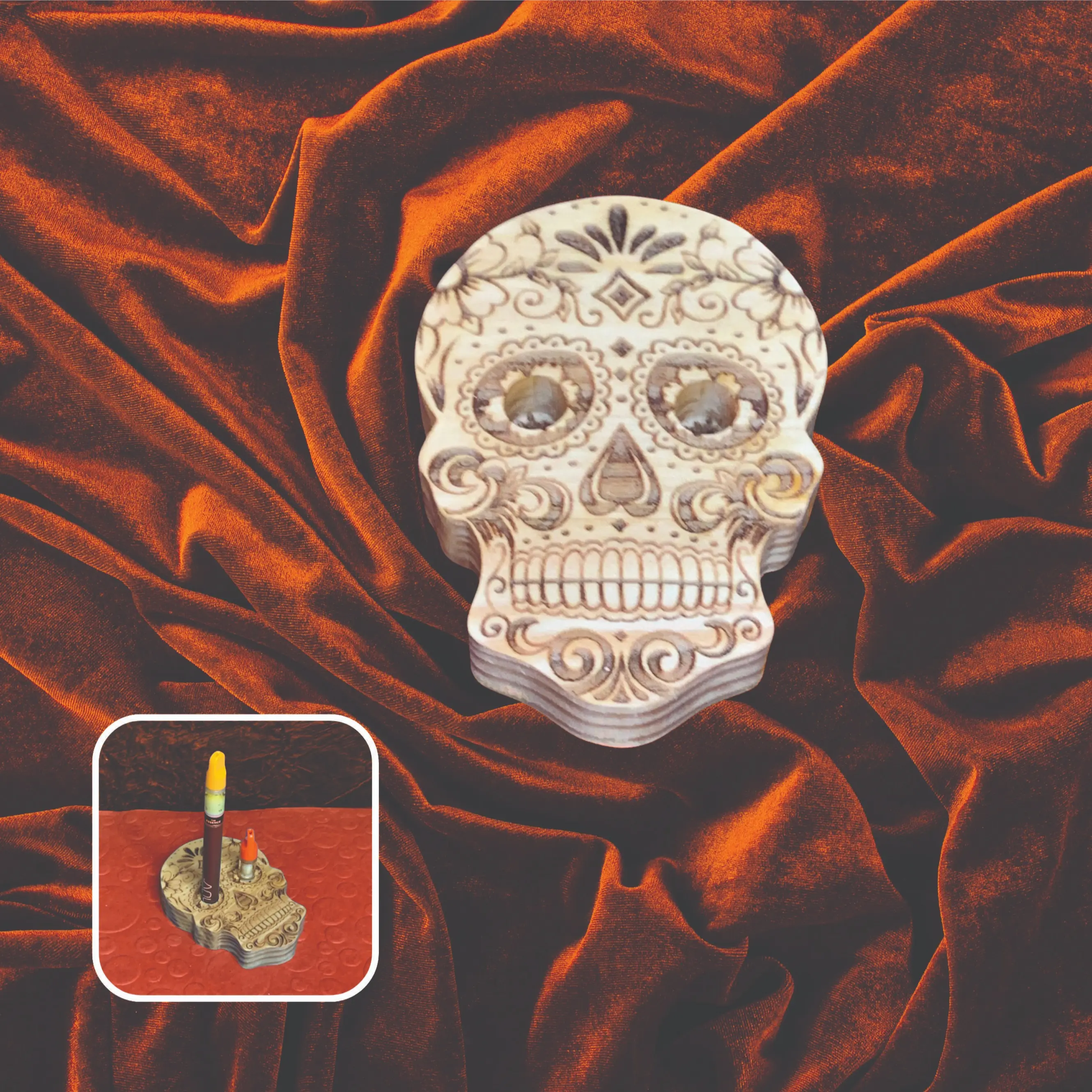 510 pen vape holder Vape Pen Holder - Candy Skull - Solid Wood, Holds 510 Thread Vape Pens &/or  Cartridge