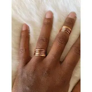 Copper Knuckle Ring, Knuckle Ring set, Hammered Copper Ring, Wire Wrapped Adjustable Ring, Ring Set [Made-to-Order]