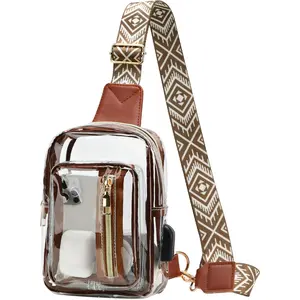 Clear Sling Bag Stadium Approved Transparent Bag Crossbody Casual  Chest Bag for Men Women,T9060