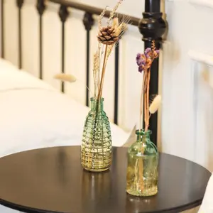 Reed Diffuser Set with Tulip Flowers Vintage Rectangular Bottle Lavender Scent 6.76 fl oz for 120 Days Narrow Spaces Flower Reed Diffuser Long Lasting for Bathroom Office Decor