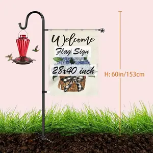 60 Inch Shepherd Hooks for Garden – Heavy Duty Outdoor Pole for 28x40 Flag, Bird Feeder & Hanging Plants
