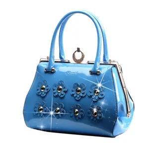 Brangio Glossy Floral Embellished Handbag