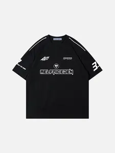 Aelfric Eden Mens Graphic Tees Vintage Racing Tees Oversized T Shirt Women Contrast Color Summer Tops