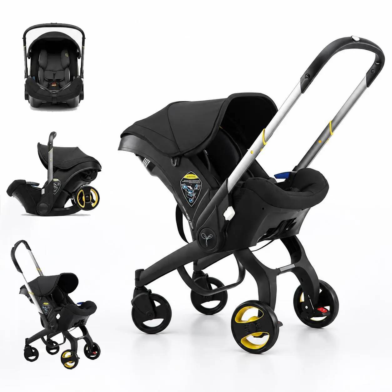 3-In-1 High-Landscape Baby Stroller, Foldable Compact Traveling Stroller with Adjustable Alloy Frame,Convertible Reversible Baby Stroller, Lightweight High-Quality for Mall, Outdoor Use, Compatible with Car Seat (Baby Travel Gear), Baby Items