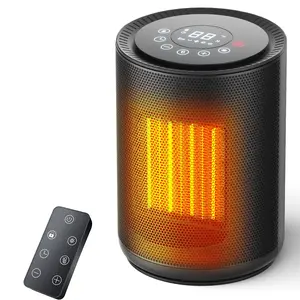 R.W.FLAME Space Heater for Indoor Use, Portable Electric Heater with Remote, Thermostat, Child Lock, Digital Display, 24H Timer, 4 Modes, 1500W PTC Fast Heating Ceramic for Office Bedroom