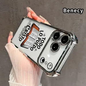 [TOP PiCKS][Full-Upgraded Lens Protection] Compatible  Phone Case iPhone 17 Pro Max 16 15 Plus Air 14 13 12 11 E Bible Verse Aesthetic Christian Pattern Transparent Full Coverage Four Corners Anti-drop Casing