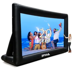 PPXIA Inflatable Movie Screen 15ft 19ft 20ft 30ft 33ft with Air Blower, Front/Rear Projection for Backyard Movie Nights, Home Theater Audio