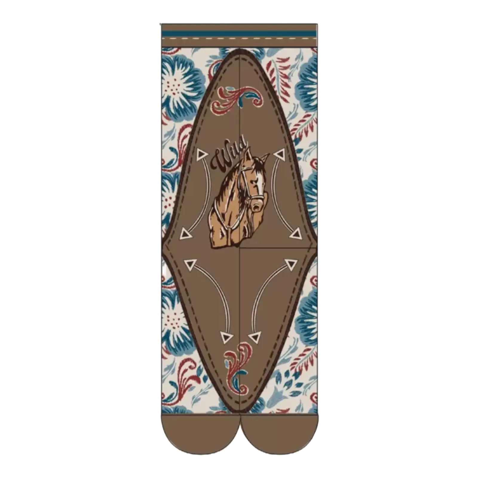 JY Designs Men's Urban Cowboy Brown & Blue Western Crew Sock MJ24616C
