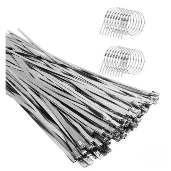 Heavy Duty Molybdenum Vanadium Steel Wire Cable Ties, 100pcs/Set, 4.6mm x 300mm, Quenching Treatment, Heat and Cold Resistance, Durability Over Time, for Machinery, Car Exhaust Pipes
