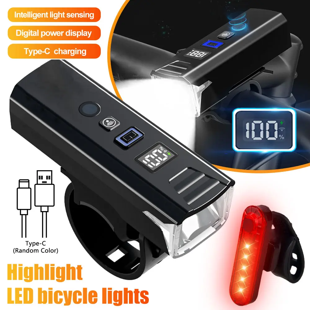 VASTFIRE Rechargeable Smart Bicycle Light Set, Ultra-Bright USB-Charging Front & Rear Lights, 4 Lighting Modes, Easy-to-Install for Road & Mountain Bikes, Rechargeable Bicycle Light