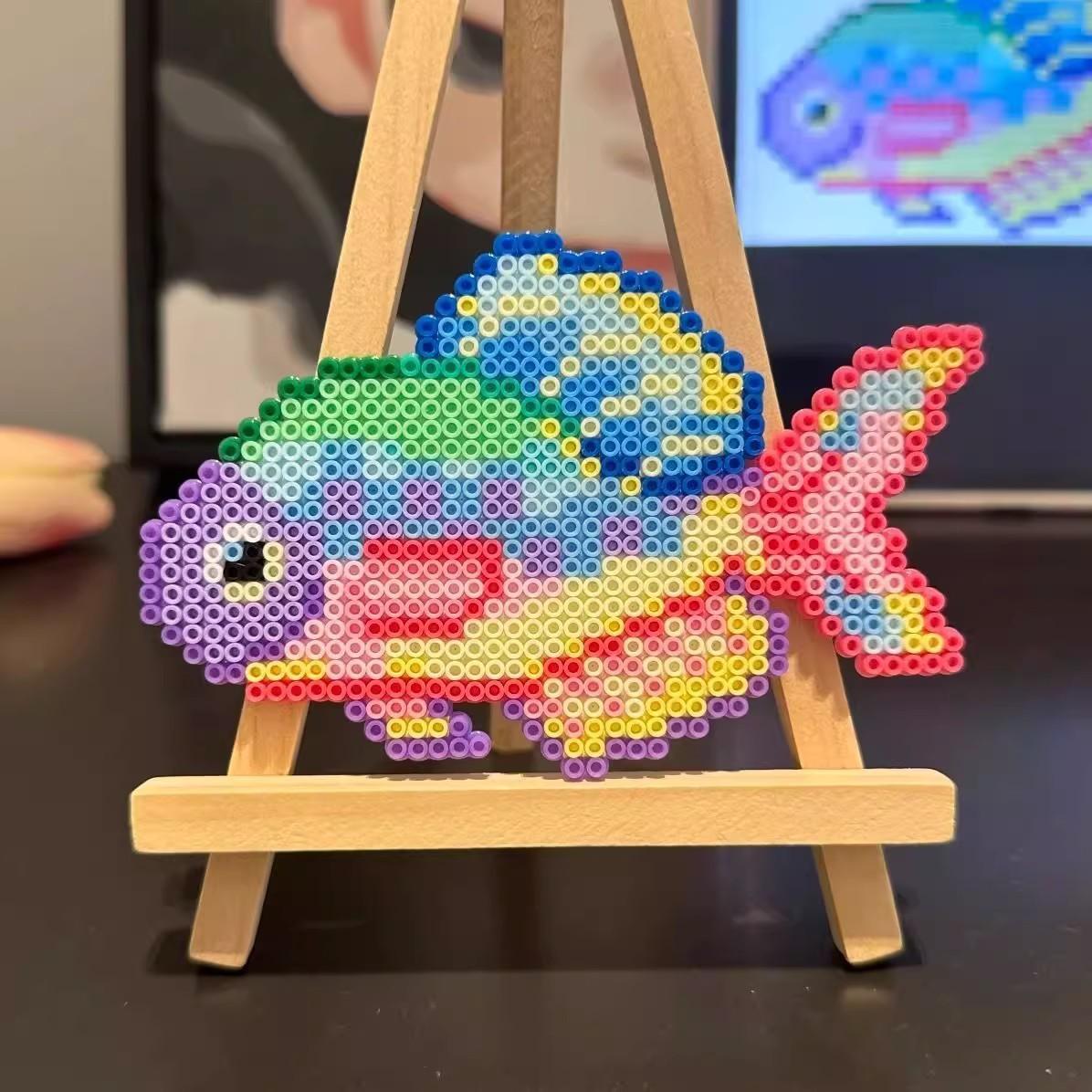 5mm Perler Beads Set with 500 Black & 500 White Beads, Upgraded Tool Kit with Pegboards, Tweezers & Ironing Paper, DIY Pixel Art Melty Beads for Kids & Adults