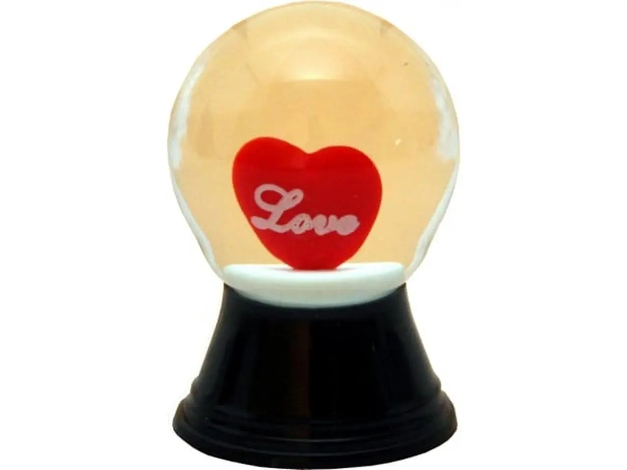 PERZ PR1159 Perzy 1-Piece Mini Heart Glass Globe - Home Decor Ornament, Room Decor Statue Figurine, Love Message Gift Idea, One-Piece