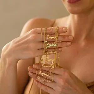 AS071 Personalized Custom Name Necklace Name Stainless steel Necklace Mother's Day Gift ，Birthday and Anniversary Gifts