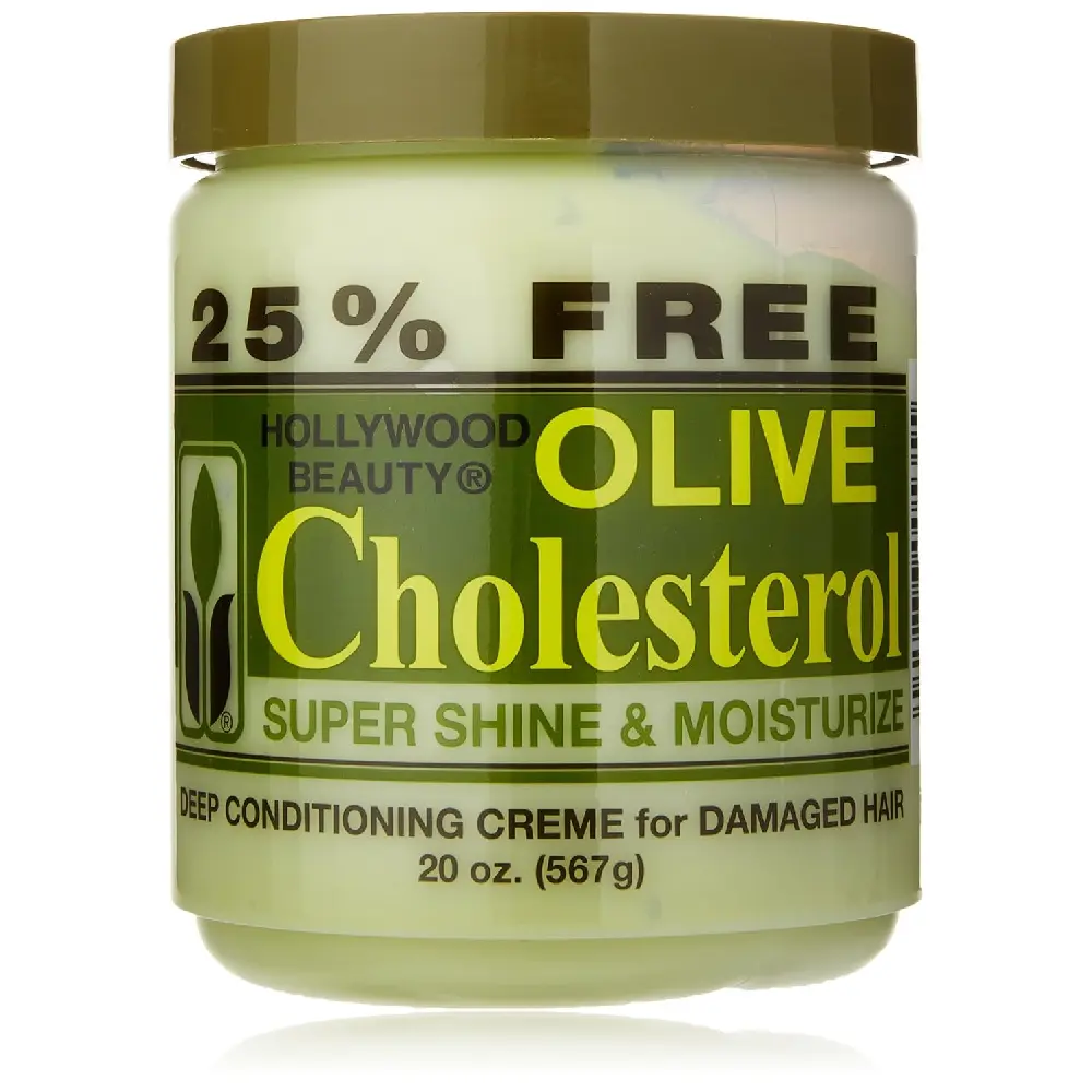 Hollywood Beauty Olive Cholesterol Deep Conditioning Cream, 20 oz - Hair Moisturizer with Olive Oil to Hydrate and Restore Dry, Damaged Hair, Haircare