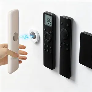 6/12 Piece Magnetic Remote Holder, No Drilling, Invisible Adhesive Wall Mount, Durable Plastic, Universal TV Remote Organizer