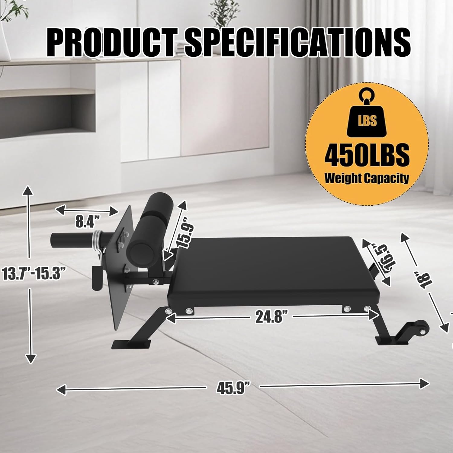 Nordic Curl Machine Hamstring Curl Bench Compact Glute Bench with Wheels Home Gym Equipment for Leg Workouts Portable Durable 450 LBS Capacity 3 Height Settings