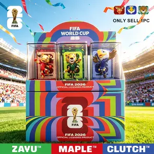 [FIFA Official Authentic] 2026 World Cup Mascot Collection Ornament Set, Including Three Styles: Canada Maple, Mexico Zayu,USA Clutch, 6cm/2.36inch, Authentic Fan Souvenir, Doll Toy & Action Figure, 1 Piece/3-Piece Set, 6DZB