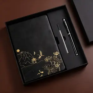 1pc Notebook Set, Pen + Refill Included, 100-Page A5 Work Journal with Skin-Friendly Color Changing PU Cover – Ideal for Meeting Notes & Teacher's Day Gift