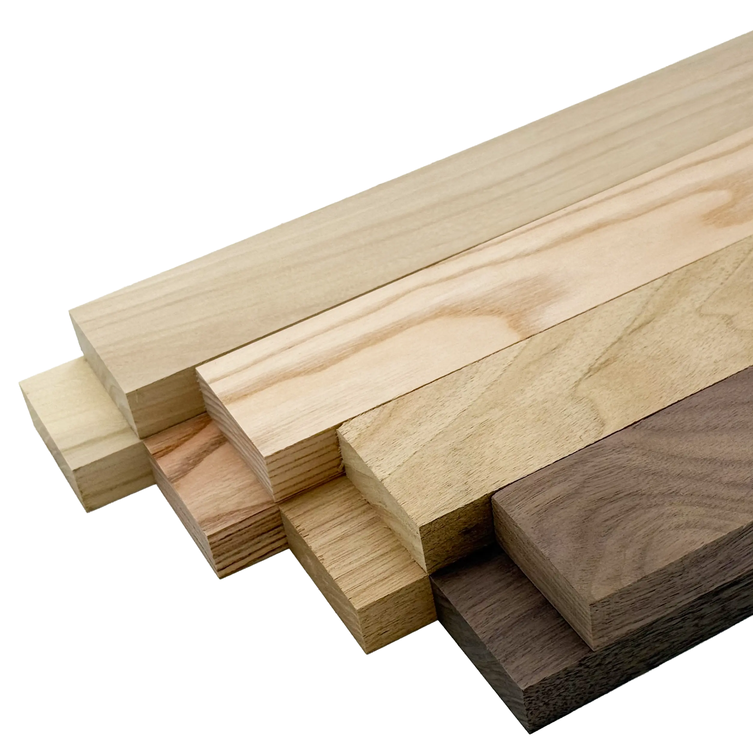 Domestic Exotic Variety Pack - Butternut, Coffeenut, Grey Elm, Walnut - 3/4" x 2" (8 Pcs)