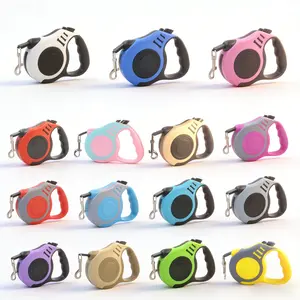 Automatic Retractable Dog Leash, One-Click Lock, Anti-Tangle Nylon Traction Rope, Suitable for Small Medium Dogs, Training Use, Multiple Colors