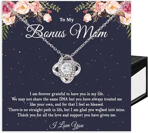 Bonus Mom Necklace, Love Knot Necklace, Gifts For Step Mom, Mother's Day Gift For Bonus Mom, Step Mom Gifts, Bonus Mom Gifts, Bonus Mom Jewelry From Daughter/Son on Birthday, Christmas