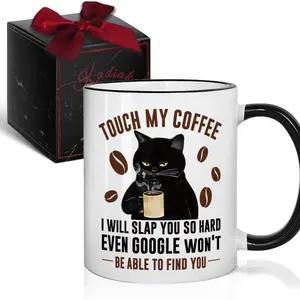 My Coffee I'll  You So Hard Funny Black  Ceramic Mug 11Oz,  for  Lover, Humorous Cats Mug, Cats Lovers , Funny  Novelty Gifts for Women Men Dad Mom