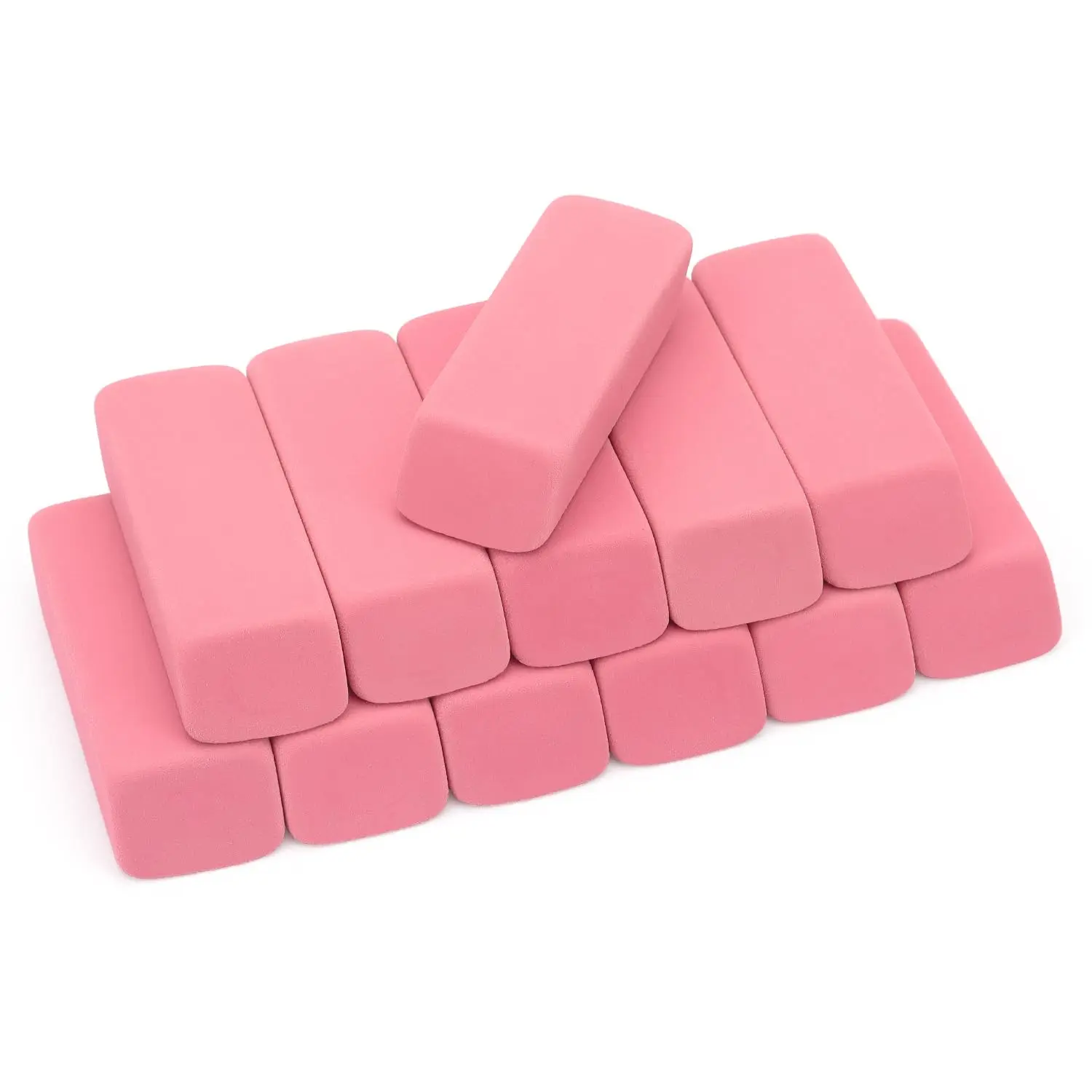 Large Erasers, Pink, Pack of 12 | Pencil Erasers for Drawing, Artist Eraser
