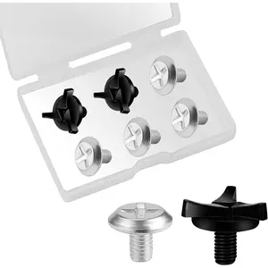 7 Pcs Motorcycle Helmet Visor Screws and Clips Accessories (Black, Silver)