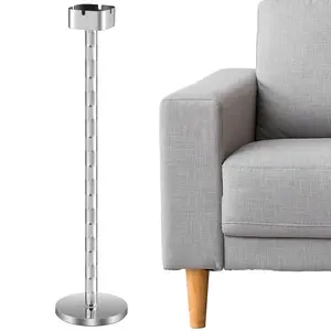 Silver floor standing ashtray stylish stainless steel ashtray featuring 256 pole and base with 4 grooves for outdoor balcony garden patio indoor home decoration
