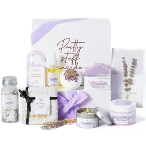 Spa Gifts for Women Mothers Day Gifts Bath Gift Baskets Relaxing Spa Self Care for Mom Her Sister Wife Bridal Shower Gifts Box Home Bath Care Package Thank You Birthday Mother's Day (Purple -Spa for Women)