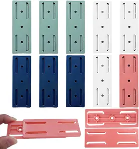[summervibes]Self Adhesive Power Strip Holder Punch Free Socket Holder 4 Colours Weight Capacity of 6 Kg 14 Pieces Cable Management System for Mounting Power Strips Computer Office