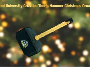 Oakland University Grizzlies Thor's Hammer Christmas Ornament 3D Printed