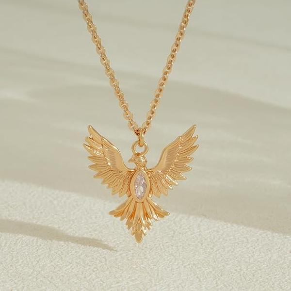 Fettero  Gold Plated Dainty Necklaces for Women | Bird, Wing, Cross, Anchor, Love Heart, Moon Pendant Charm Necklace Jewelry for Dainty Everyday Wear