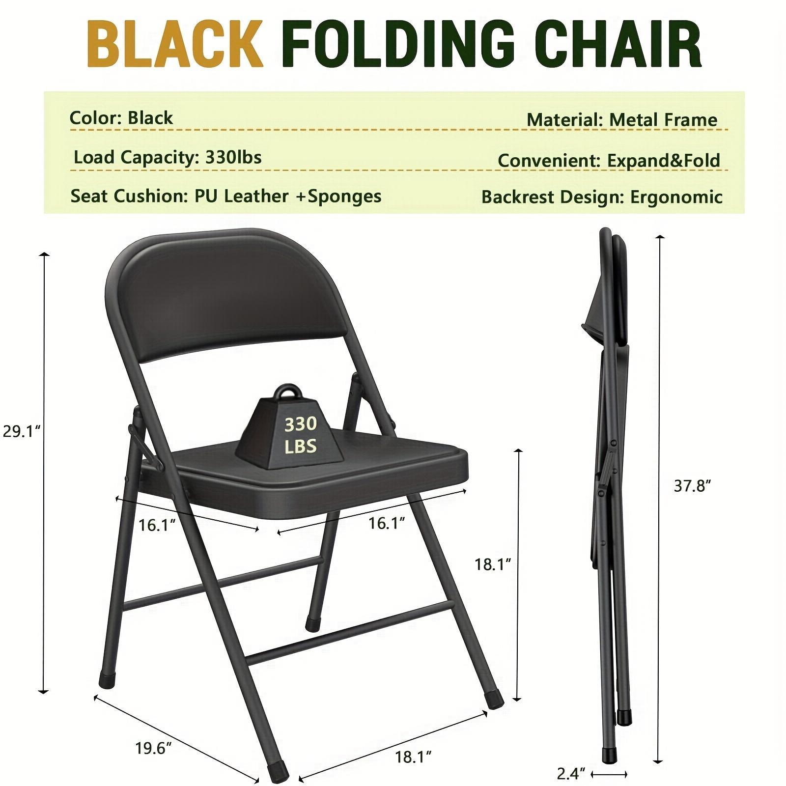 Folding versatile seating with Leather Padding - Sturdy Metal Frame, Foldable and Easy to Store for Indoor and Outdoor Use at Office （Shipping not included）