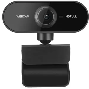 Webcam Full HD 1080P USB Webcam with Built-in Microphone, 30fps, Noise Reduction, USB 2.0, Compatible with Windows, Mac, Android