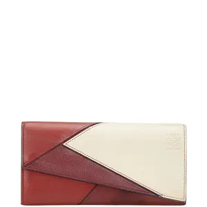 Pre-owned Loewe Others Small Leather Goods Puzzle Leather Long Wallet