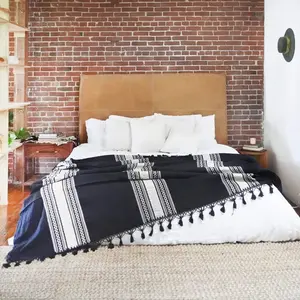 Black & White Mexican Boho Blanket